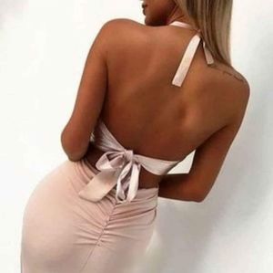 Pink Sequins BodyconTwo-Piece Dress